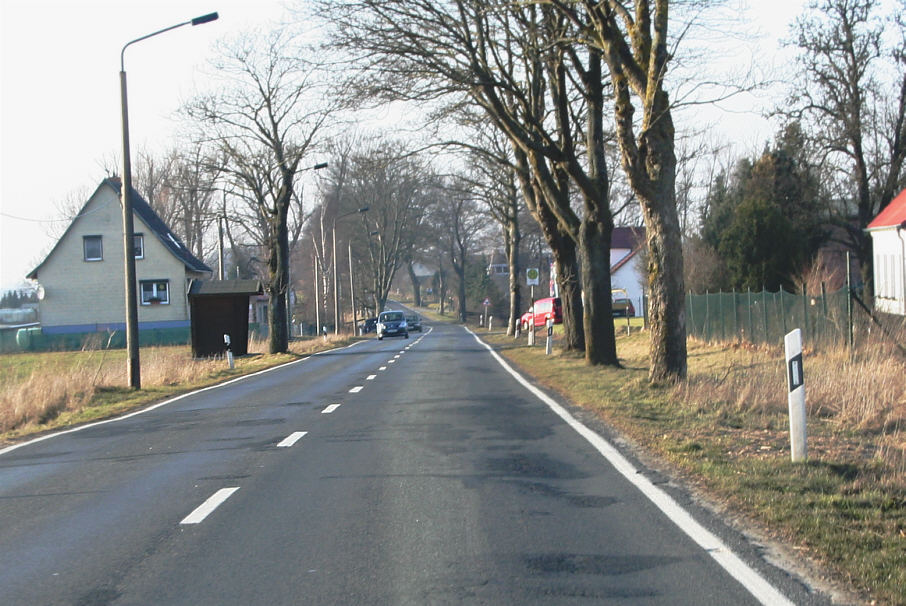 Geschwindigkeitsmessung an der Einfahrt Pritzwald in Fahrtrichtung Rubenow, Wolgast