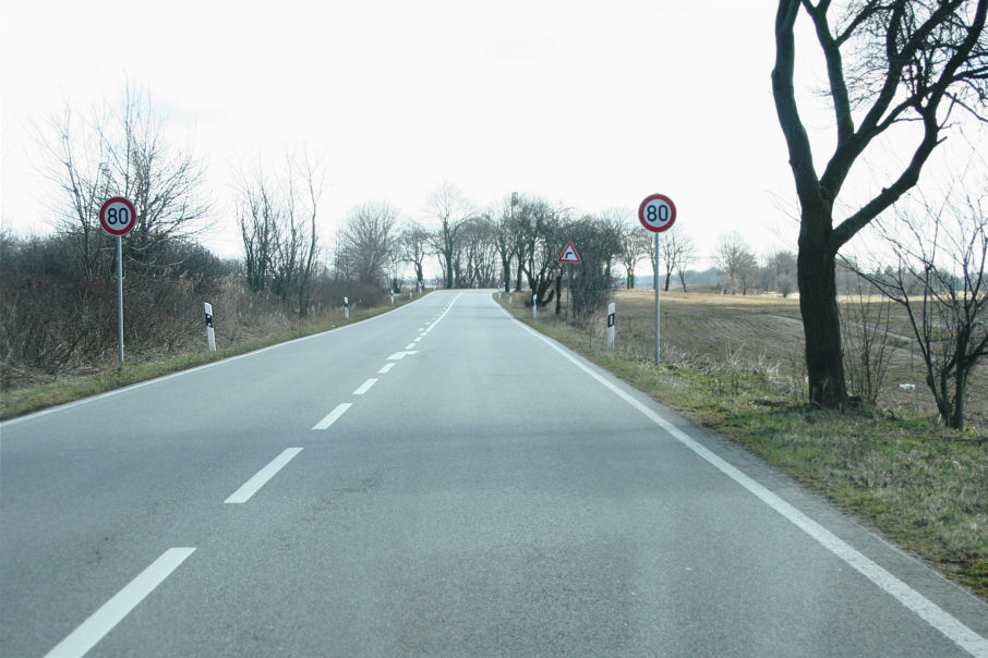 Verbindungsstraße K 22 zwischen Wusterhusen und Rubenow