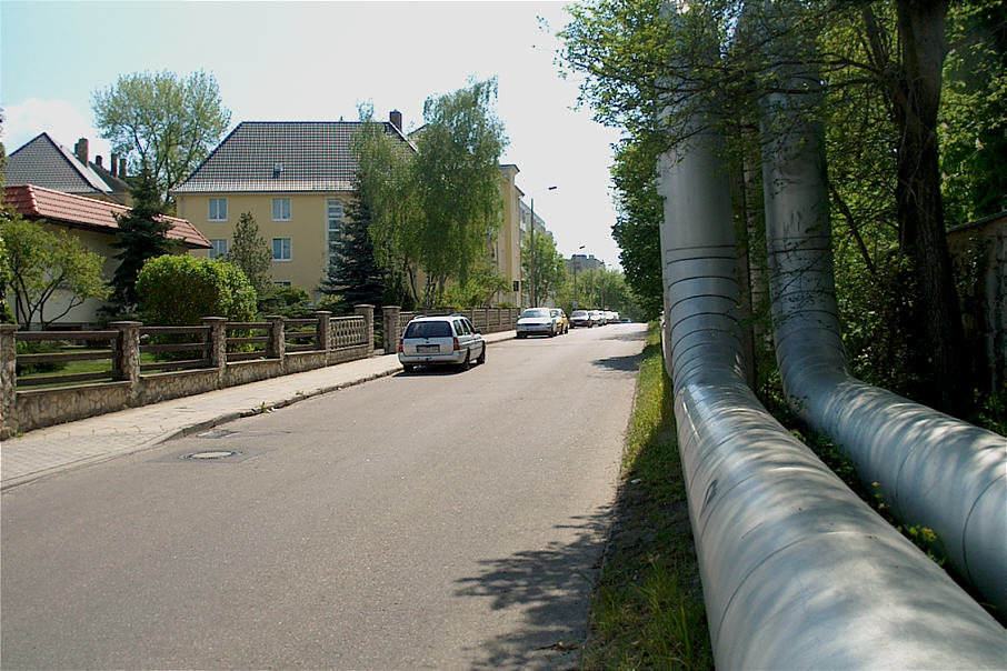 Geschwindigkeitskontrolle Merseburg Leunaer Straße nach der Kreuzung Am Saalehang in Fahrtrichtung stadtauswärts