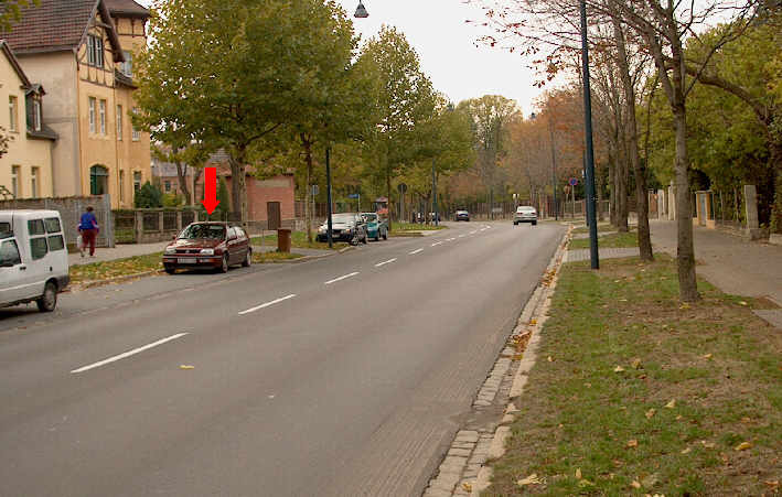 Geschwindigkeitskontrolle Naumburg Kösener Straße stadteinwärts kurz nach der Kreuzung Johann-Gottlieb-Fichte-Straße