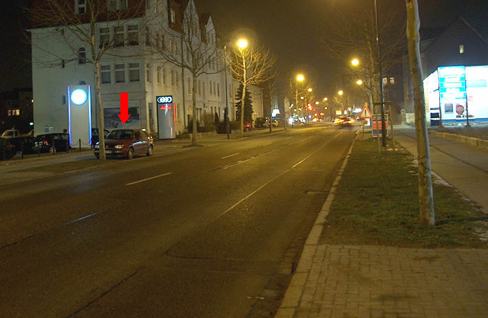 Geschwindigkeitskontrolle Naumburg Weißenfelser Straße in Höhe des VW-Autohauses stadteinwärts