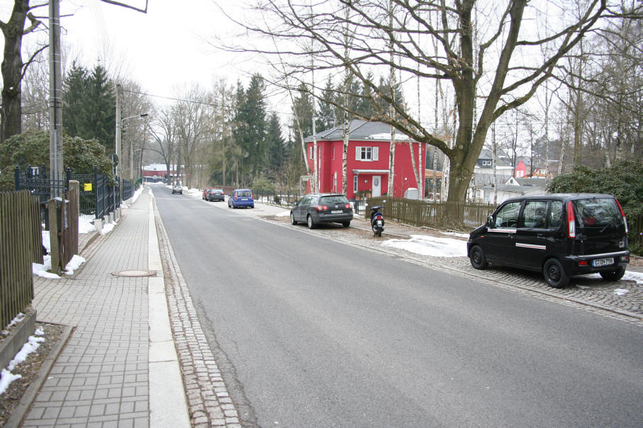 Geschwindigkeitskontrolle Chemnitz Pelzmühlenstraße in Fahrtrichtung Pelzmühlenteich