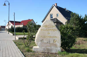 Willkomensstein im Ortsteil Flemmingen