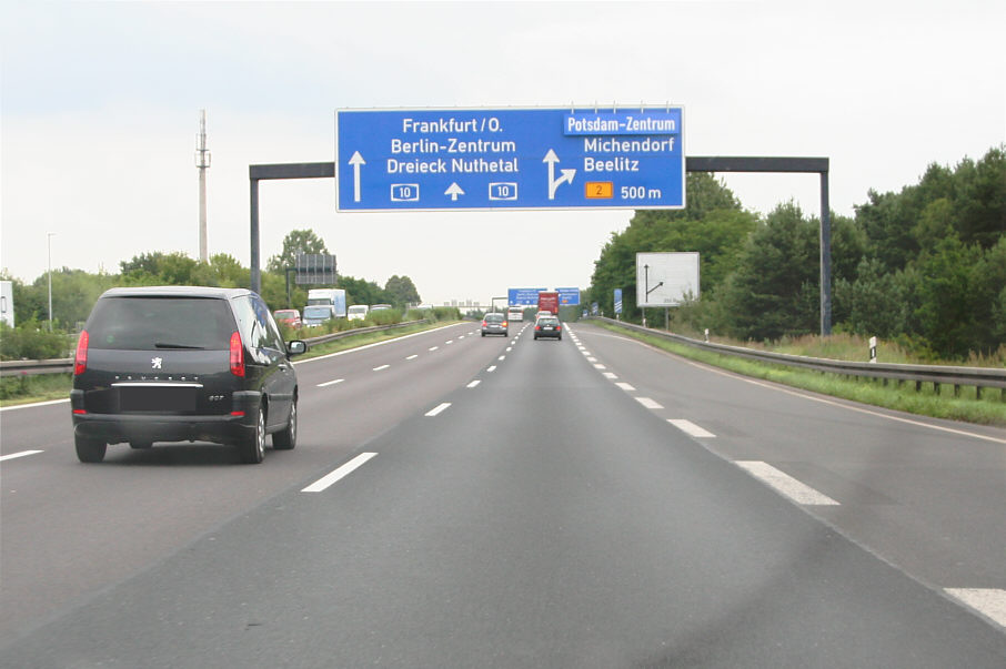 Geschwindigkeitskontrolle BAB 10 Abfahrt Michendorf in Fahrtrichtung Frankfurt, Dresden