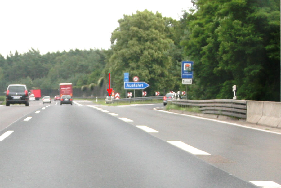 Geschwindigkeitsmessung BAB 10 Abfahrt Michendorf in Fahrtrichtung Frankfurt, Dresden