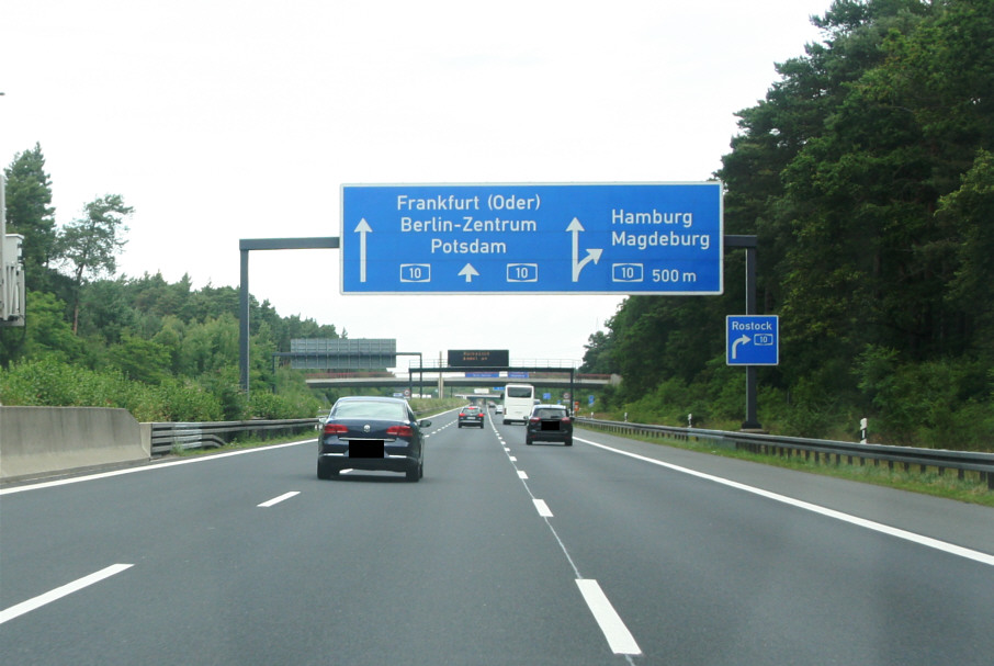 Geschwindigkeitskontrolle BAB 9 Dreieck Potsdam in Fahrtrichtung Berlin Zentrum, Dreieck Nuthetal