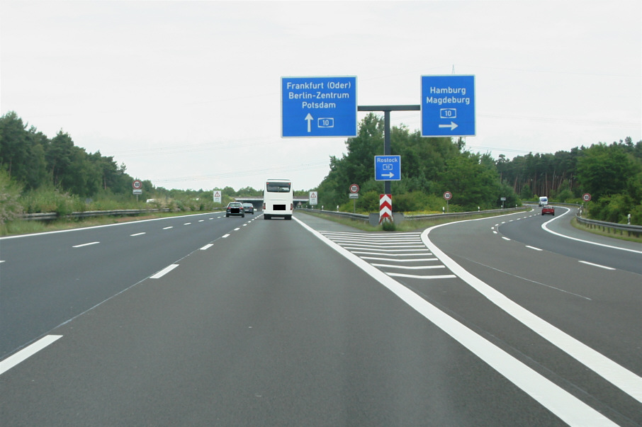 Geschwindigkeitsmessung BAB 9 Dreieck Potsdam in Fahrtrichtung Berlin Zentrum, Dreieck Nuthetal