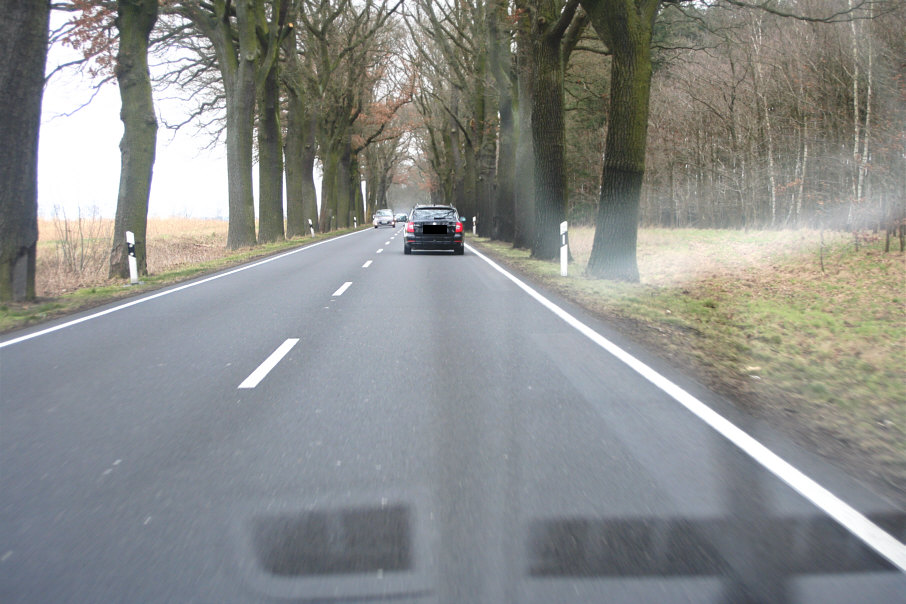 Geschwindigkeitskontrolle B 96 zwischen Löwenberg und Gransee in Fahrtrichtung Neubrandenburg, Stralsund