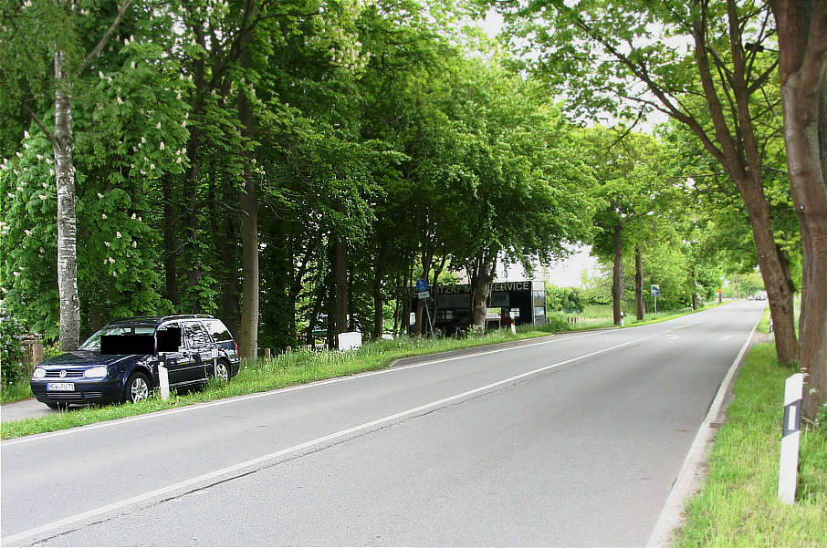 Geschwindigkeitsmessung Kindergarten, Diedrichshagen, Greifswald, Anklamer Landstraße, Anklamer Straße