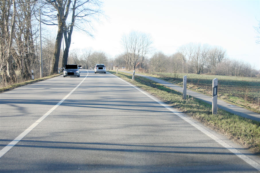 Geschwindigkeitskontrolle Greifswald Anklamer Landstraße in Höhe des Kindergartens in Fahrtrichtung Greifswald Innenstadt, Stralsund (B 109), Kita Weidenbaum