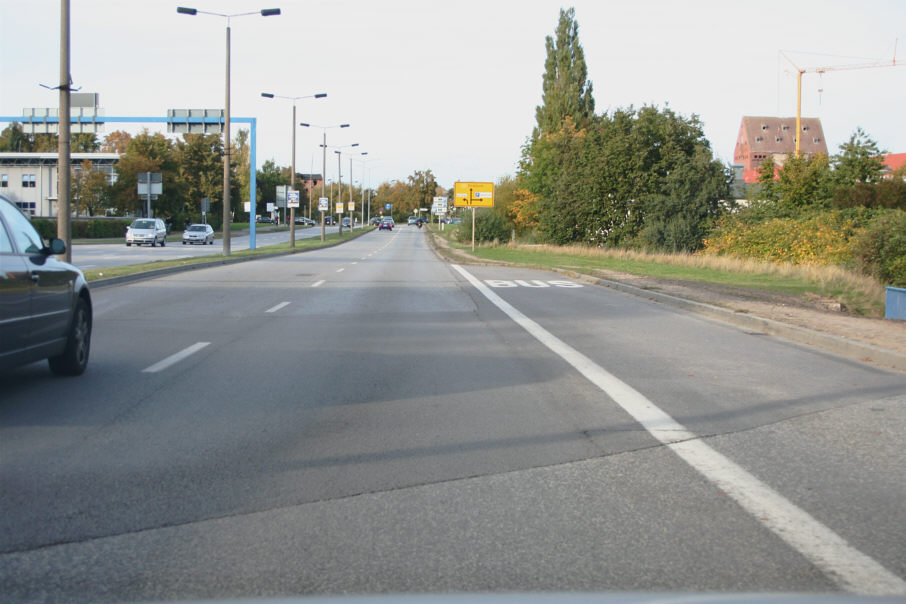 Geschwindigkeitskontrolle Greifswald Hansering von der Europakreuzung kommend in Fahrtrichtung Stralsund