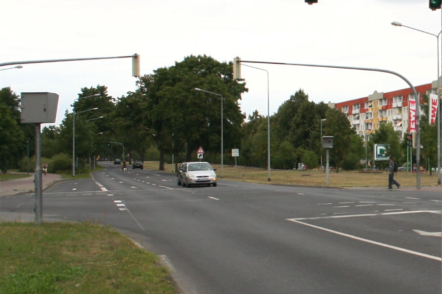 Geschwindigkeitsmessung Greifswald Starenkästen - Anklamer Straße Kreuzung Ernst-Thälmann-Ring