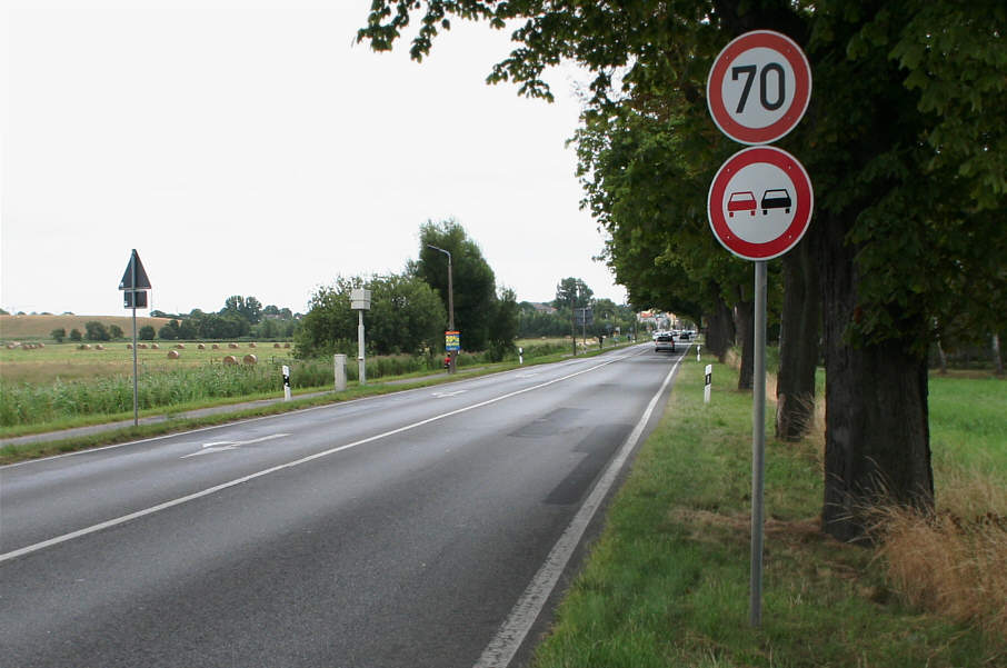 Geschwindigkeitsmessung Stralsunder Landstraße kurz vor dem Abzweig nach Neuenkirchen