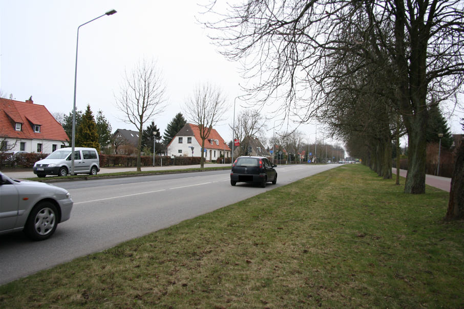 Flitzerblitzer Wolgaster Straße in Höhe Phillip-Müller-Stadion kurz nach der Kreuzung Zum Ryckwäldchen