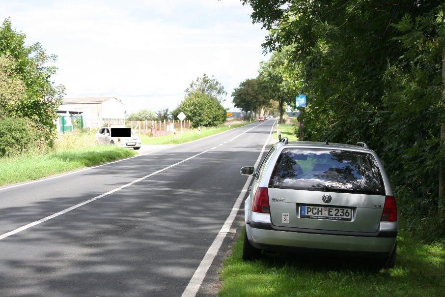 Geschwindigkeitsmessung Griebow Chausseestraße auf der Bundesstra&szlige 111 (B 111) in Fahrtrichtung Gützkow aus Lühmannsdorf, Wolgast kommend