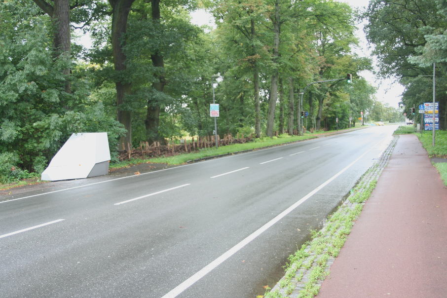 Geschwindigkeitsmessung Lübesse Ortsteil Ortkrug Ludwigsluster Straße (L 72) in Fahrtrichtung Ludwigslust
