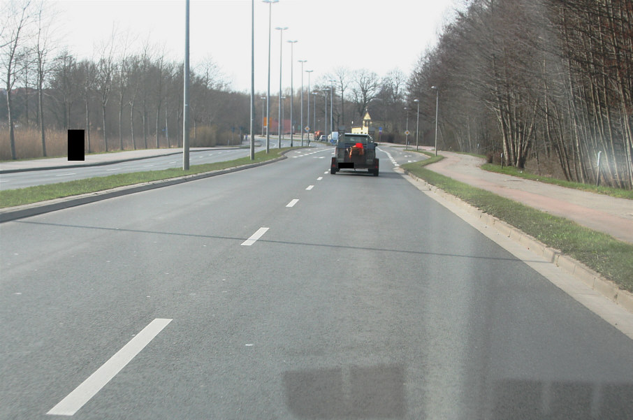 Geschwindigkeitskontrolle Rostocker Straße in Fahrtrichtung stadtauswärts