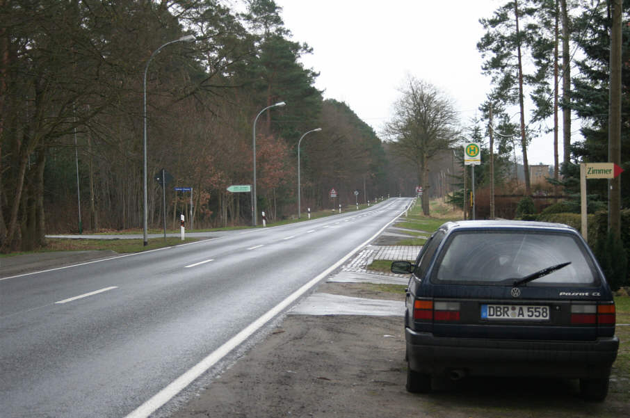 Geschwindigkeitskontrolle B 103 zwischen Klueß und Hoppenrade