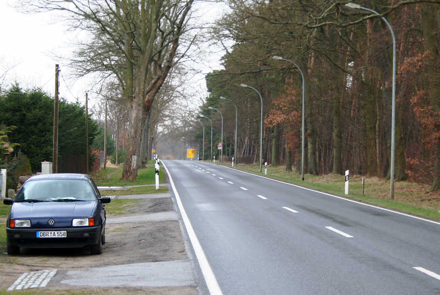 Flitzerblitzer B 103 zwischen Klueß und Hoppenrade