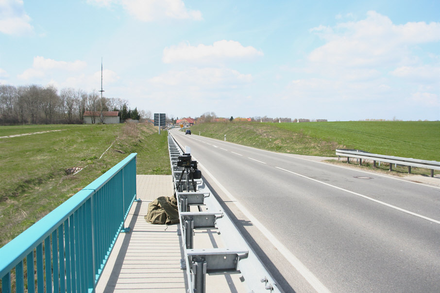 Geschwinigkeitskontrolle B 111 zwischen Gützkow und Griebow am Abzweig Dambeck, Gützkow (Ortsumgehung)