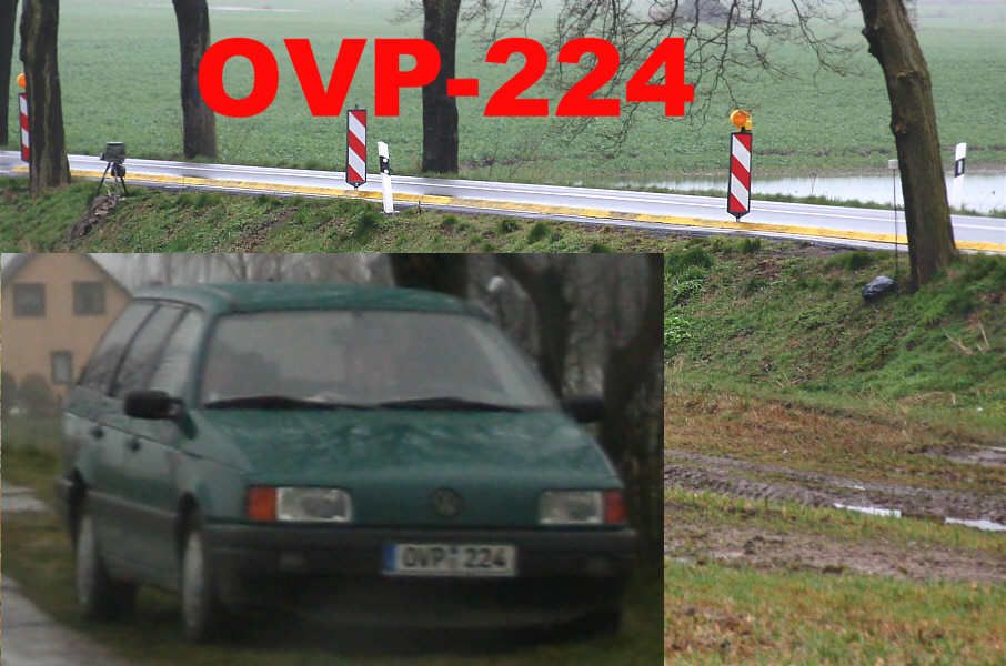 Messfahrzeug grüner VW Passat Kennzeichen OVP-224