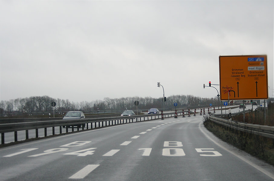 Geschwindigkeitskontrolle B 194 zwischen Stralsund und Negast auf der Ortsumgehung Stralsund