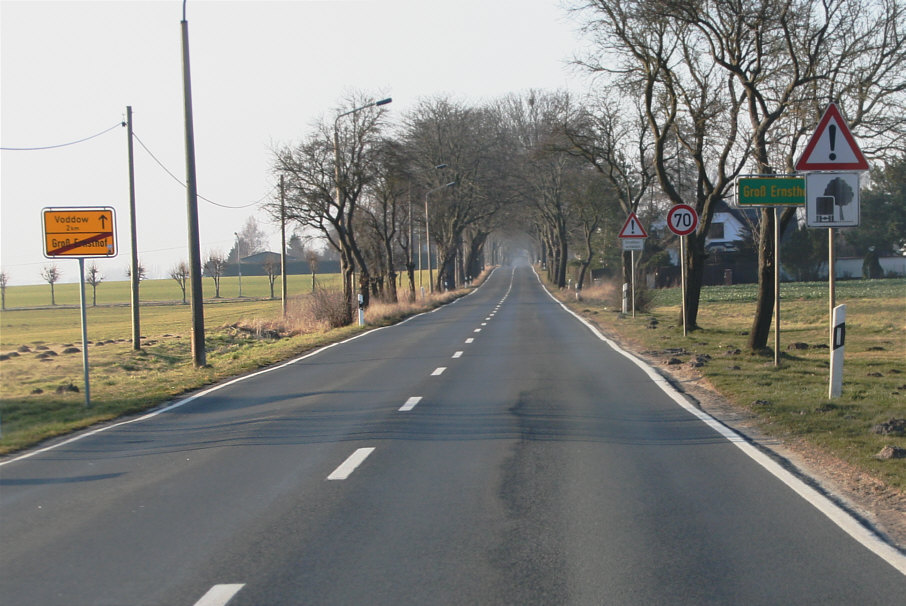 Verbindungsstraße K 22 zwischen Groß Ernsthof und Rubenow