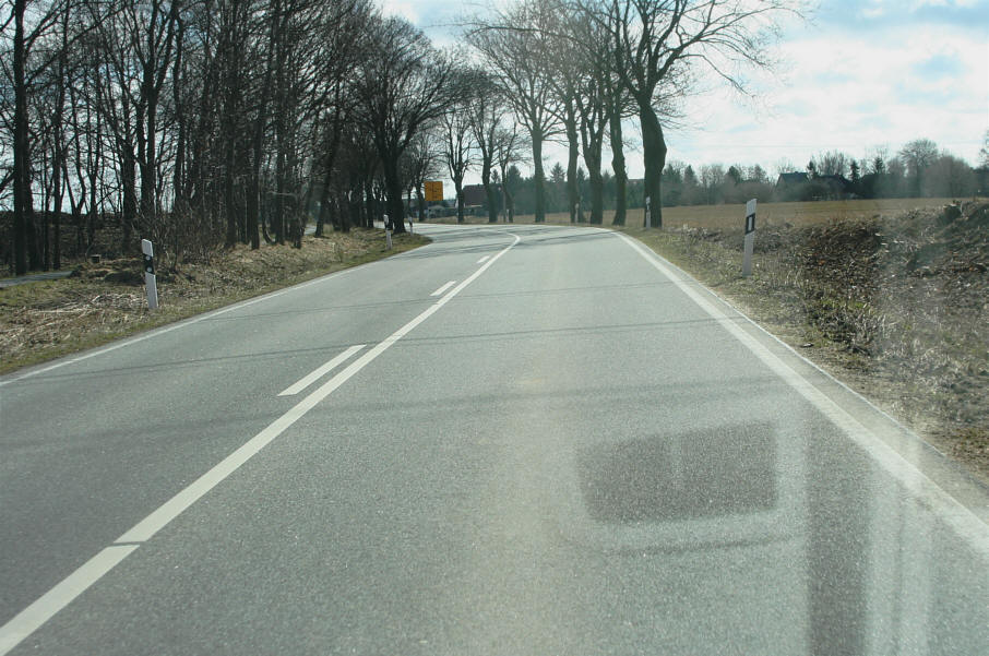 Verbindungsstraße K 22 zwischen Wusterhusen und Rubenow.