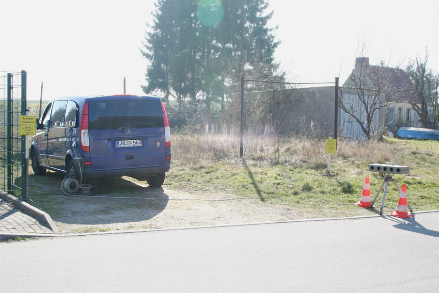 Sensorkopf Einseitensensor 3.0 mit Sicherung Lübecker Hütchen, Messfahrzeug Landkreis Vorpommern-Greifswald (Kennzeichen LWL-F 563)