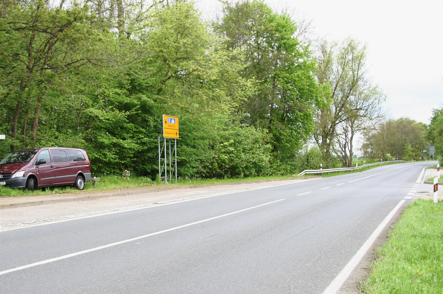 Geschwindigkeitsmessung L 35 zwischen Greifswald und Jarmen an der Abfahrt Stresow