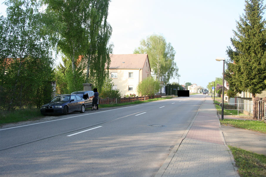 Flitzerblitzer Elsteraue Orsteil Reuden Zeitzer Straße kurz nach der Kreuzung Am Bahnhof Reuden in Fahrtrichtung Zeitz