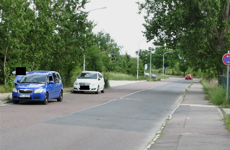 Geschwindigkeitsmessung Halle Kaiserslauterer Straße in Fahrtrichtung Prager Straße