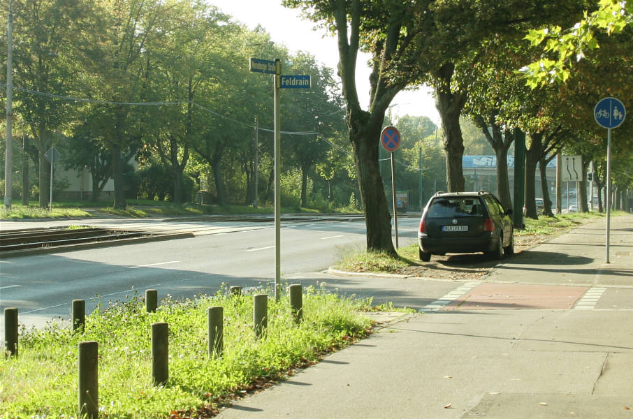 Geschwindigkeitsmessung Halle Merseburger Straße in Höhe Feldrain - Serie bundesweiter Blitzmarathon 2014