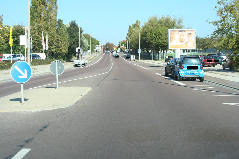 Geschwindigkeitskontrolle Halle Nietlebener Straße in Fahrtrichtung stadtauswärts - Serie bundesweiter Blitzmarathon 2014