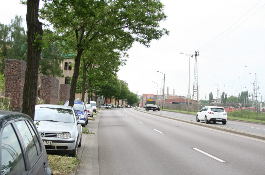 Geschwindigkeitsmessung Halle Volkmannstraße in Fahrtrichtung Riebeckplatz Höhe Halberstädter Straße