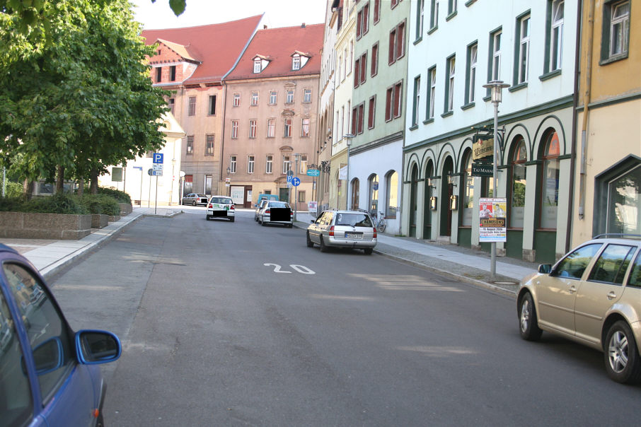 Geschwindigkeitskontrolle Merseburg Burgstraße in Fahrtrichtung Domstraße, Obere Burgstraße