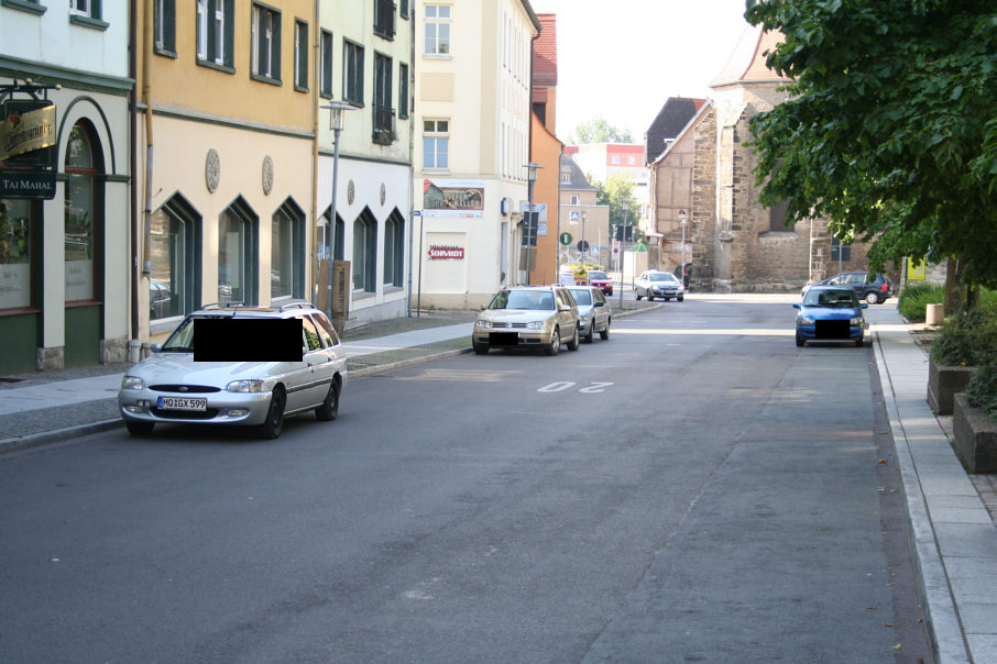 Geschwindigkeitsmessung Merseburg Burgstraße in Fahrtrichtung Domstraße, Obere Burgstraße