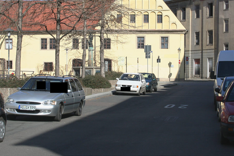 Geschwindigkeitsmessung Merseburg Burgstraße in Fahrtrichtung Entenplan, Markt, Am Brühl