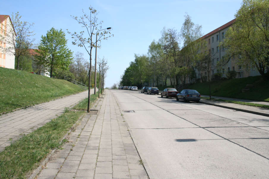 Geschwindigkeitskontrolle Merseburg Geiseltalstraße in Höhe Kita Spatzennest in Fahrtrichtung Thüringer Weg, B 91