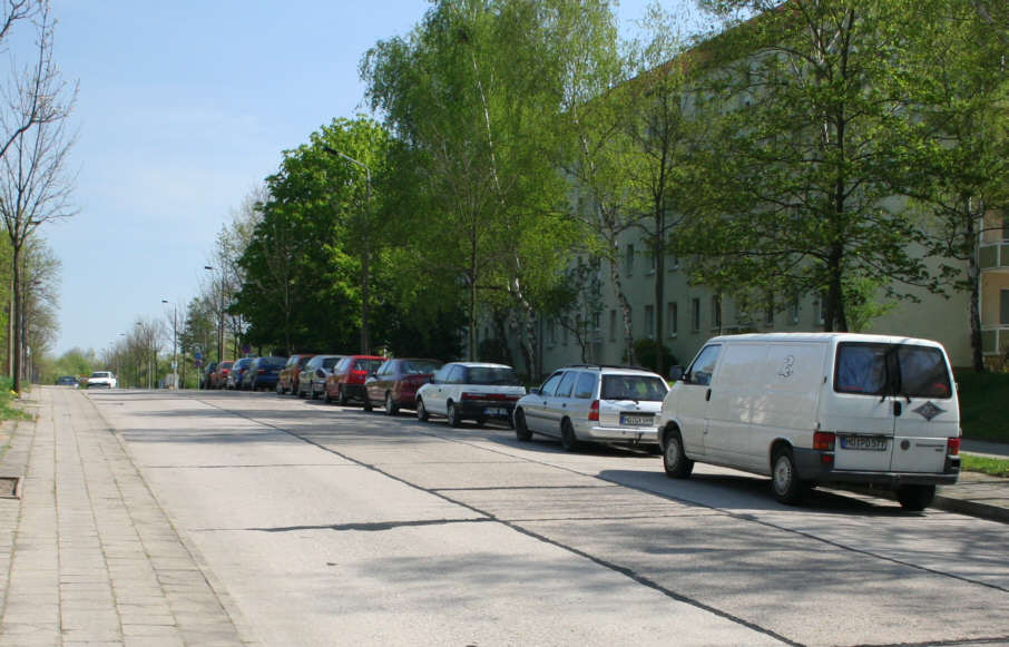 Geschwindigkeitsmessung Merseburg Geiseltalstraße in Höhe Kita Spatzennest in Fahrtrichtung Thüringer Weg, B 91