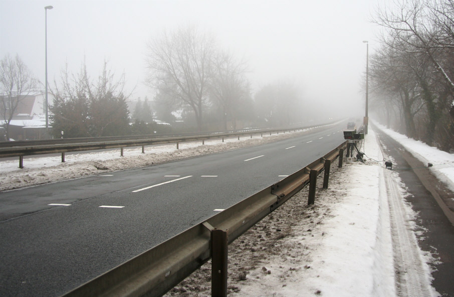 Geschwindigkeitsmessung Merseburg Thomas-Müntzer-Straße zwischen Querfurter Straße und Knapendorfer Weg in Fahrtrichtung Hall