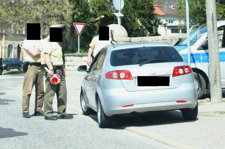 Anhaltekommando, Anhalteposten Polizei Lasermessung