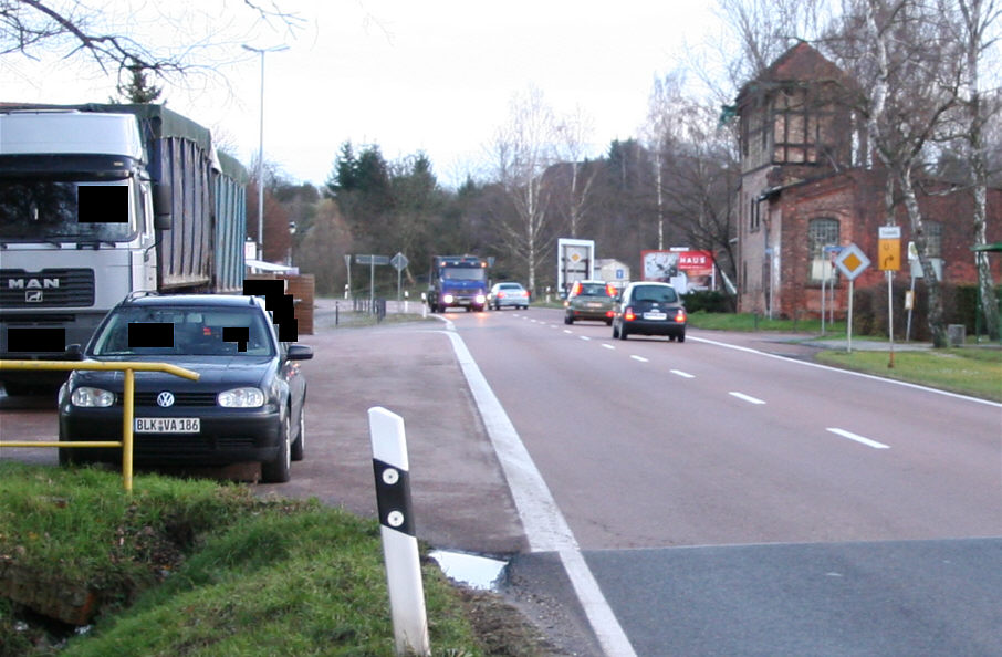 Geschwindigkeitsmessung Teuchern Ortsteil Deuben Zeitzer Straße (Bundesstraße 91, B 91) in Fahrtrichtung Weißenfels