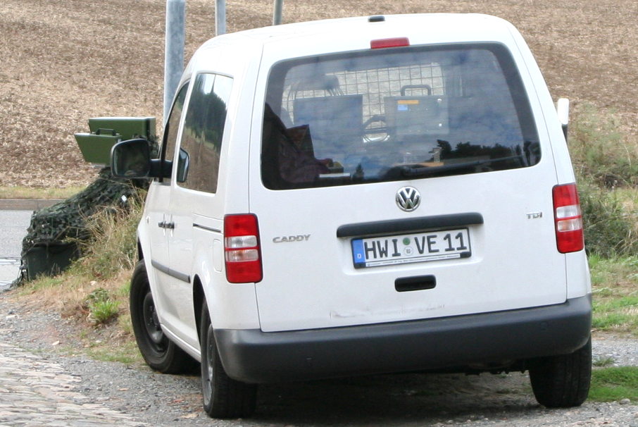 Flitzerblitzer, Vetro, Vetro Verkehrselektronik GmbH, Wismar, weiß, Transporter, weißer Transporter, VW Caddy, Kennzeichen, HWI-VE 11