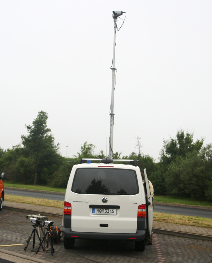 Verkehrssicherheitstag Osterfeld 2009 Abstandsmessgerät VKS, Teleskopkamera, VKS 3.01, Kameramast