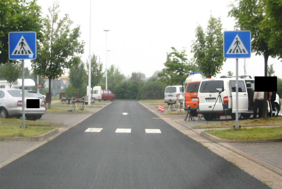 Mustermessstelle Einseitensensor 1.0, ES 1.0, eso Tettnang, Markierung Messlinie, Fotolinie