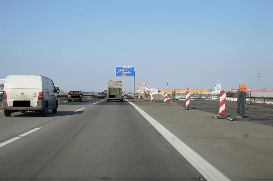 Geschwindigkeitskontrolle an der Abfahrt Weißenfels in Fahrtrichtung Berlin