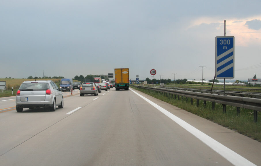 Geschwindigkeitskontrolle an der Abfahrt Weißenfels in Fahrtrichtung Berlin