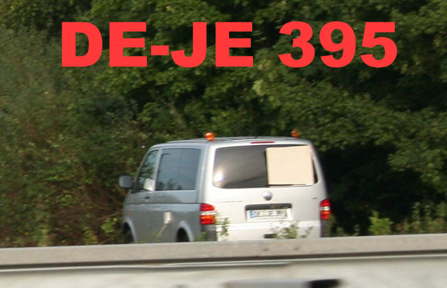 Blitzer Polizei VW Kennzeichen DE-JE 395