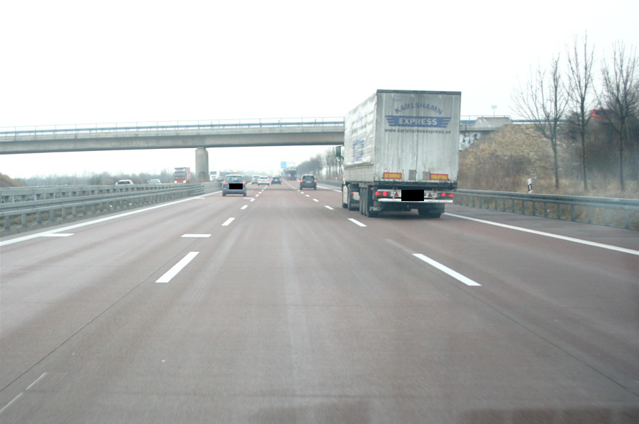 Abstandsmessung, Brücke, A9, Autobahn, Abstand, Messfahrzeug